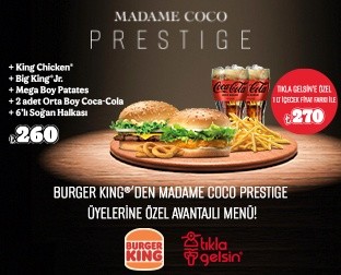 Burger King’den Prestige üyelerine özel Avantajlı Menü!