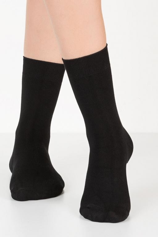 Tek Renk Soket Kadın Çorabı - Siyah
