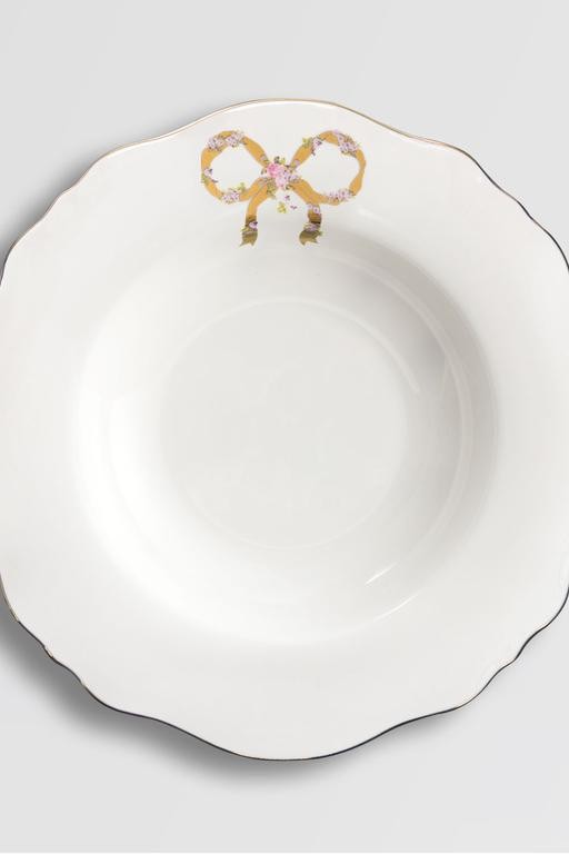  One Pıece Plate / St Flower Bow Gold