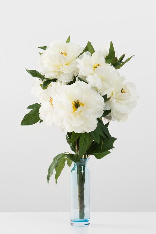  Dekoratif Yapay Çiçek - Beyaz Şakayık Buket