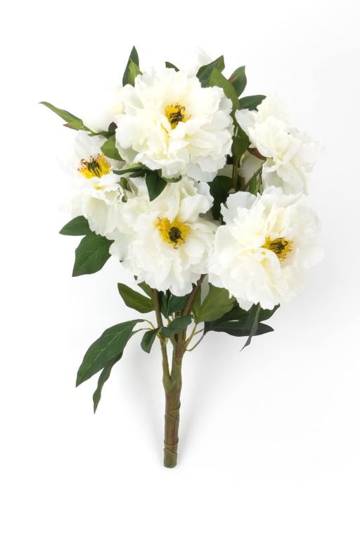  Dekoratif Yapay Çiçek - Beyaz Şakayık Buket