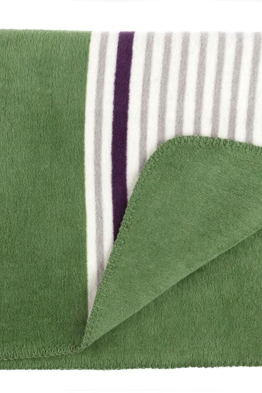  Mercy Pamuklu Çizgili Tek Kişilik Battaniye - Mor / Yeşil