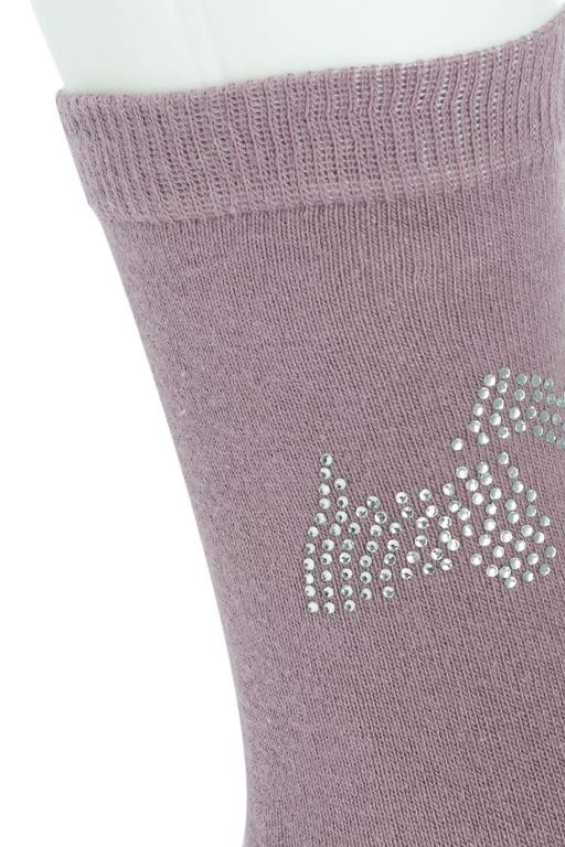  Kristal Köpek Baskılı Bayan Soket Çorap