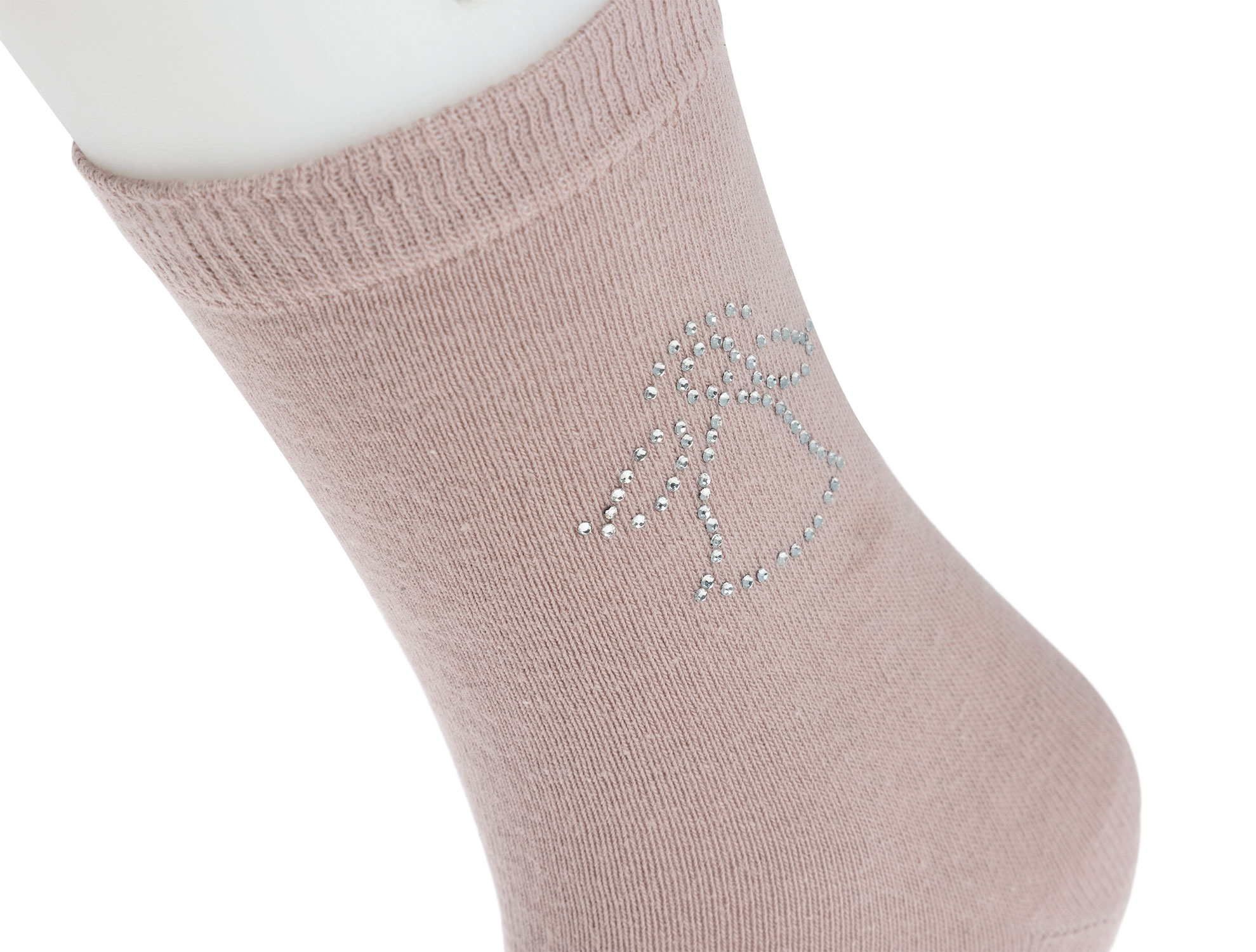  Kristal Melek Baskılı Bayan Soket Çorap