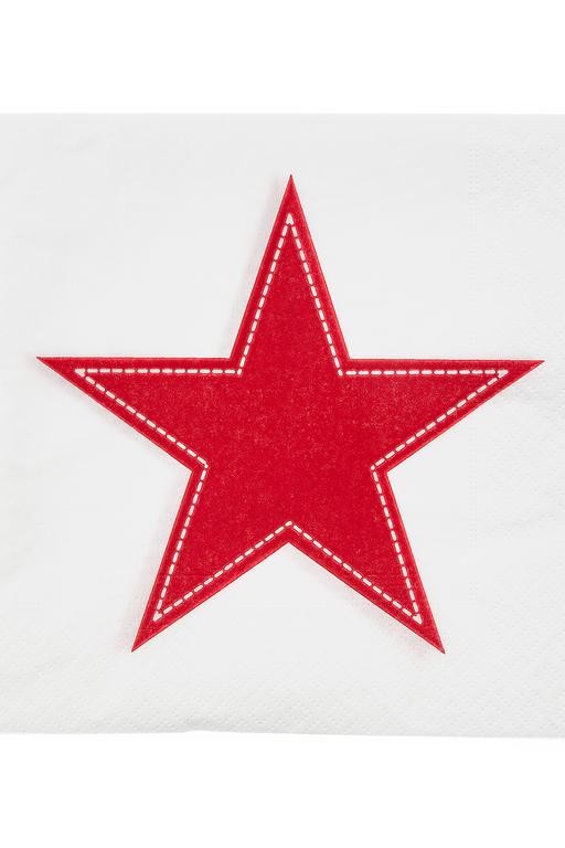  Simple Red Star Desenli Peçete - Kare