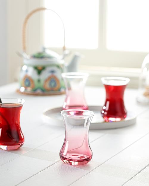 Lavem-Pink Touch 6'lı Çay Bardağı Seti