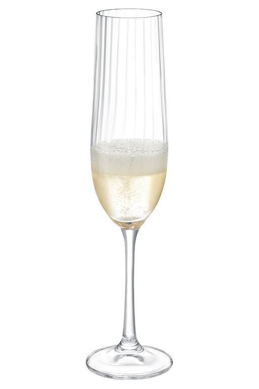  Sanremo 6'lı Kristal Optikli Şampanya Kadehi Seti - 190ML