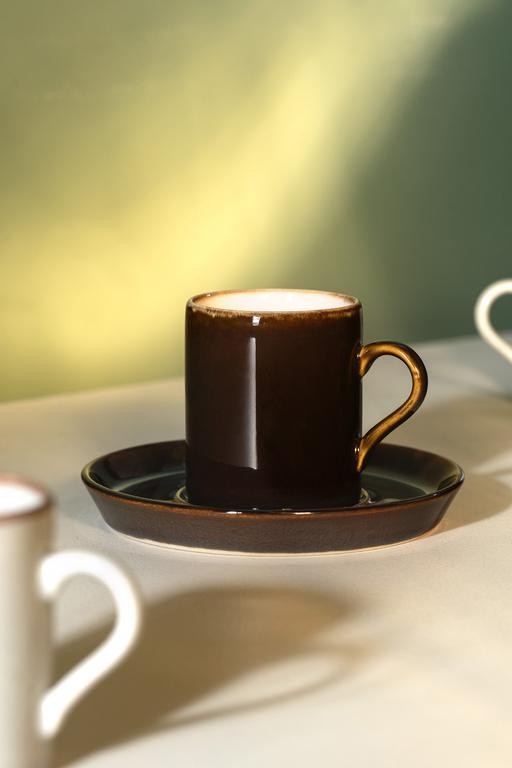  Ramona 2 Kişilik Kahve Fincan Takımı - Kahverengi - 90 ml